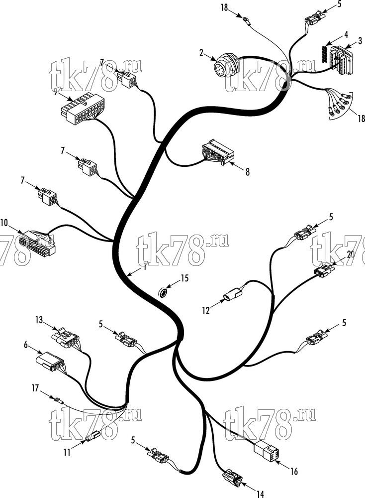 Каталог запчастей для Thermo King TH14-M4 MAIN HARNESS - IntelligAIRE III