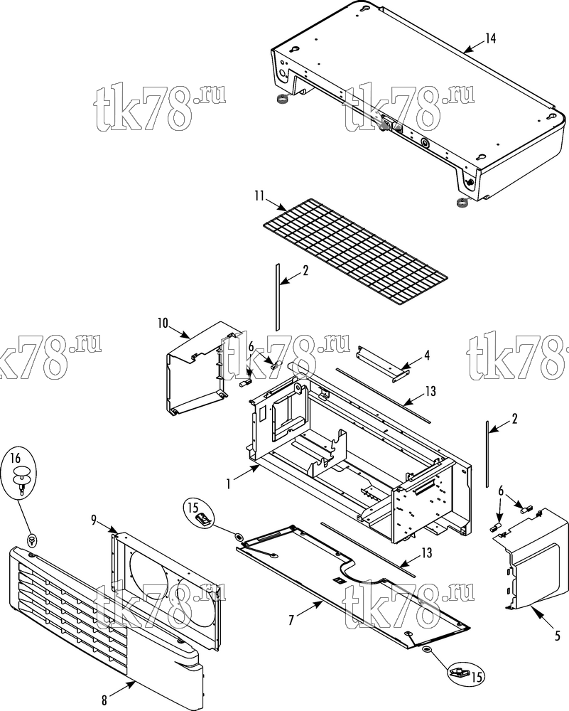 Каталог запчастей для Thermo King V-500 Series DSR (Oct-2011 & after) FRAME GROUP