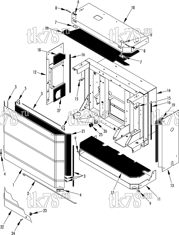 Каталог запчастей для Thermo King HK-430 & HK-430 HO DOOR & FRAME GROUP