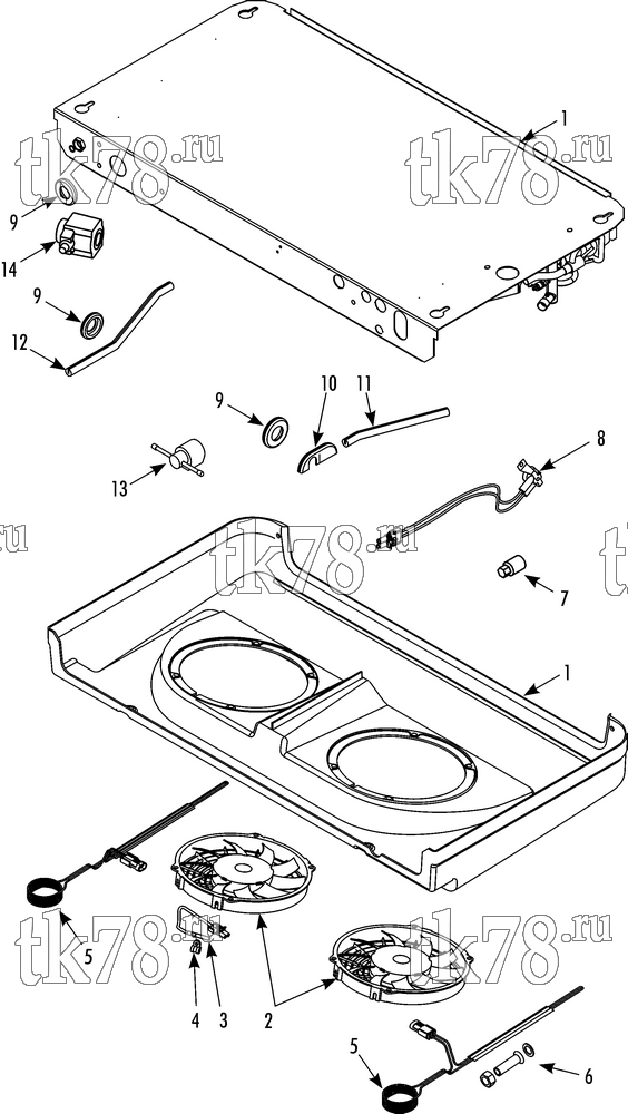 Каталог запчастей для Thermo King V-200 Series DSR EVAPORATOR COVER & ELECTRICAL COMPONENTS ES200 (Jan 12 & after)