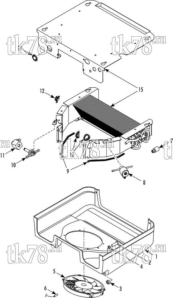Каталог запчастей для Thermo King  EVAPORATOR COVER & ELECTRICAL COMPONENTS (ES100, 10/11 & after)