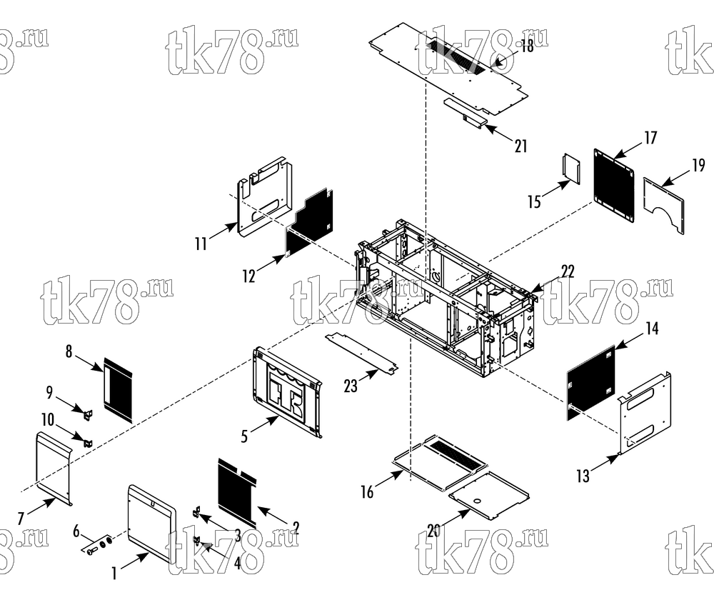 Каталог запчастей для Thermo King UT-800 FRAME & PANEL GROUP