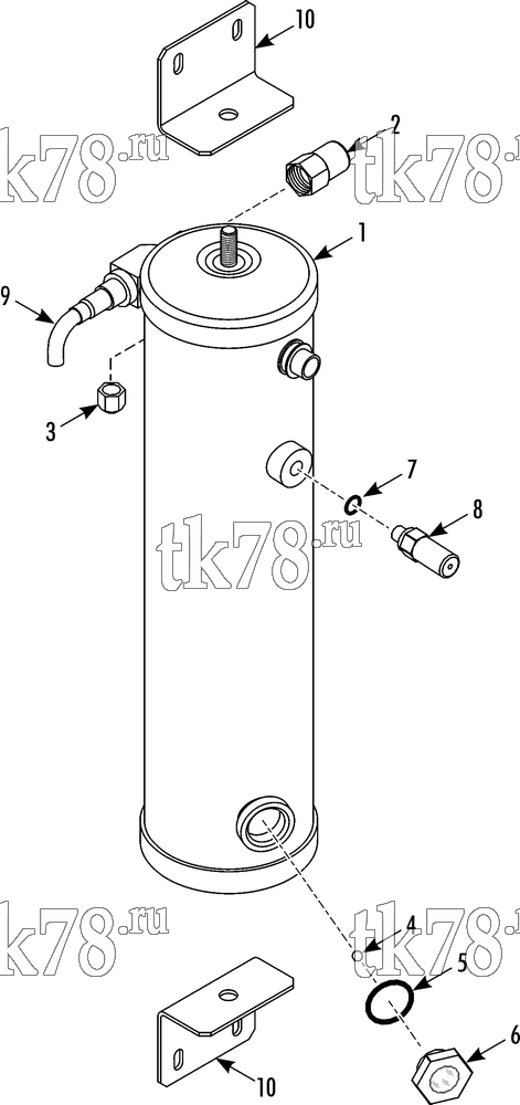 Каталог запчастей для Thermo King UT-800 RECEIVER TANK ASSEMBLY