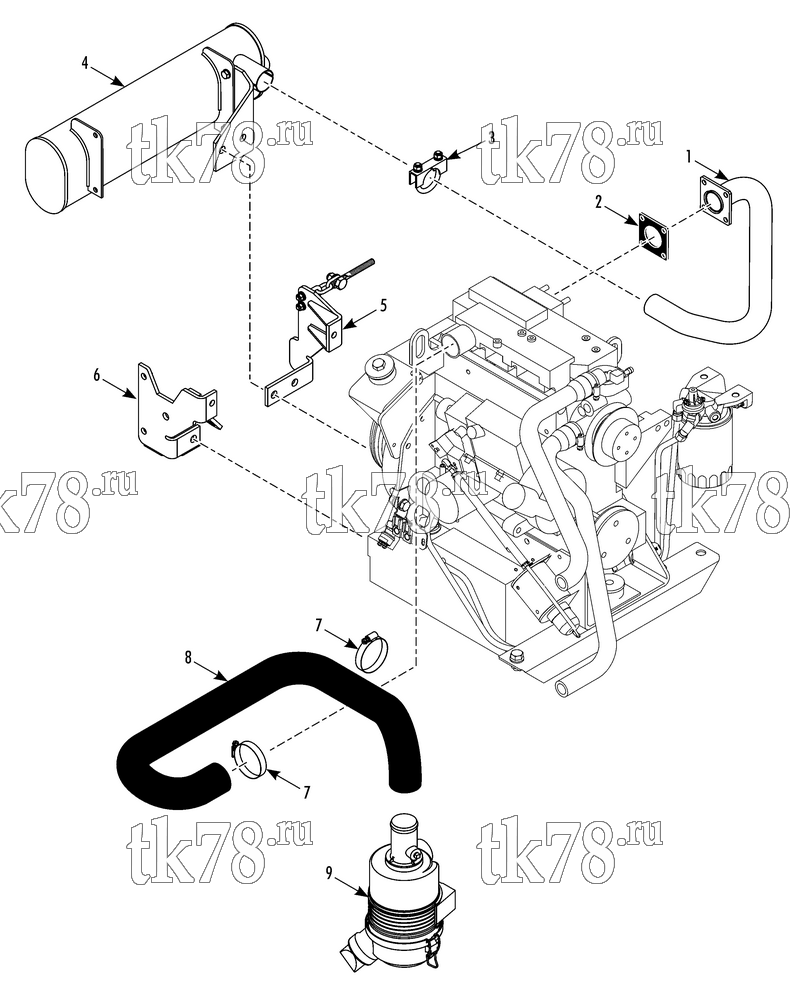 Каталог запчастей для Thermo King  AIR CLEANER AND MUFFLER GROUP