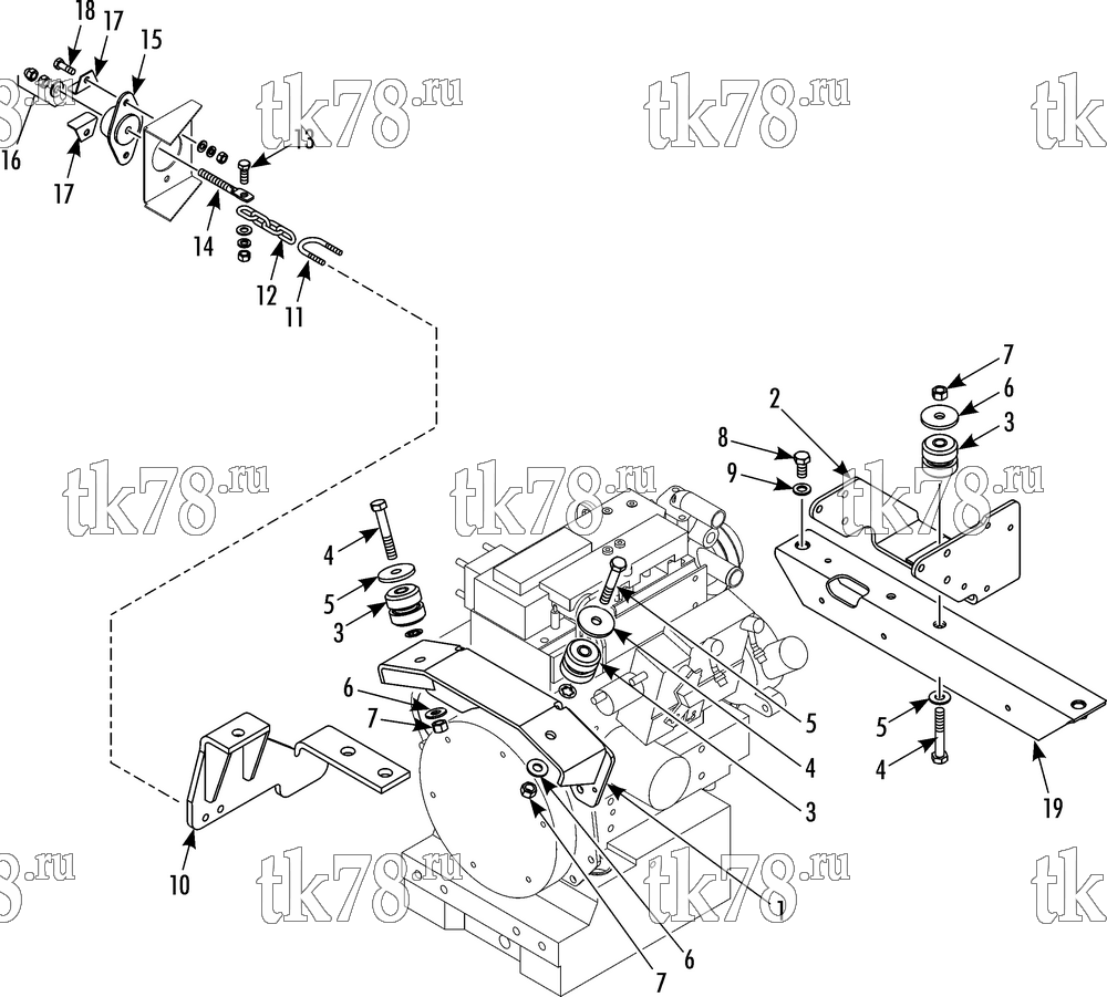 Каталог запчастей для Thermo King UT-800 ENGINE MOUNTING
