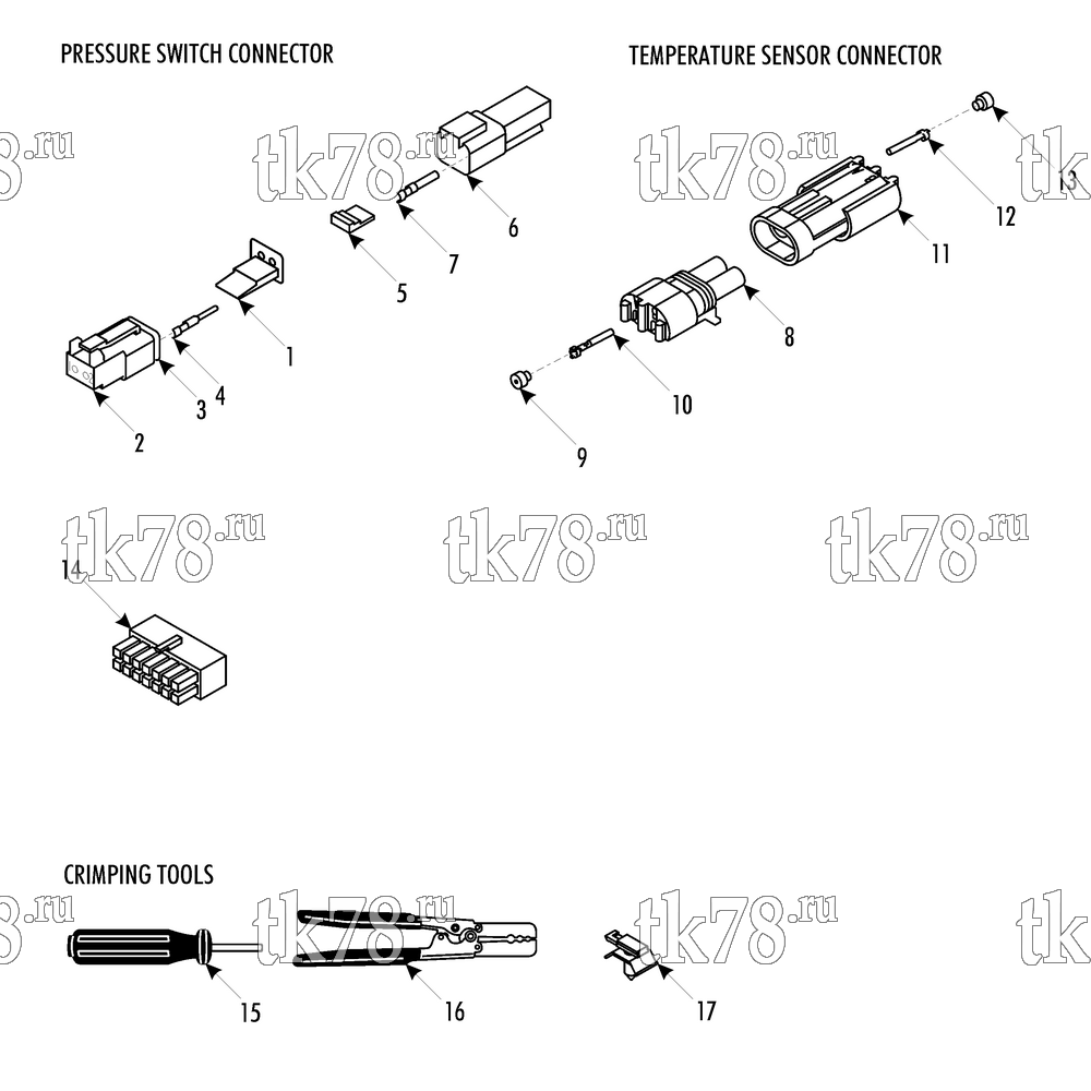 Каталог запчастей для Thermo King RAC 4 W1 CONNECTORS