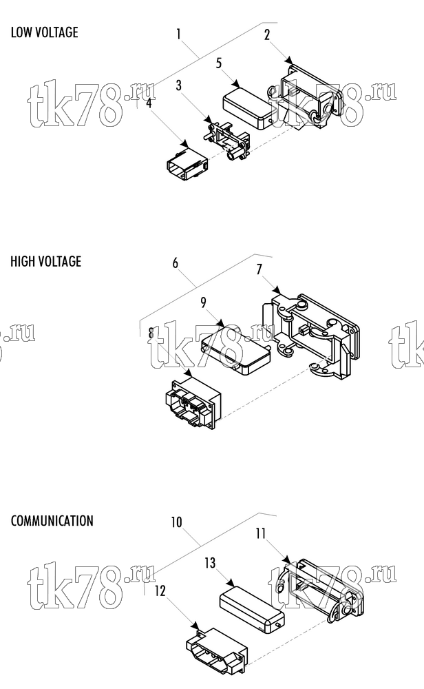Каталог запчастей для Thermo King  MAIN UNIT CONNECTORS
