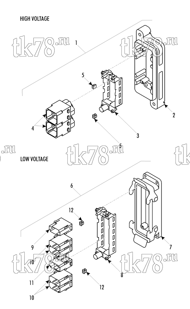 Каталог запчастей для Thermo King LRC 26 kW MKII REMAR GT4 MAIN UNIT CONNECTORS