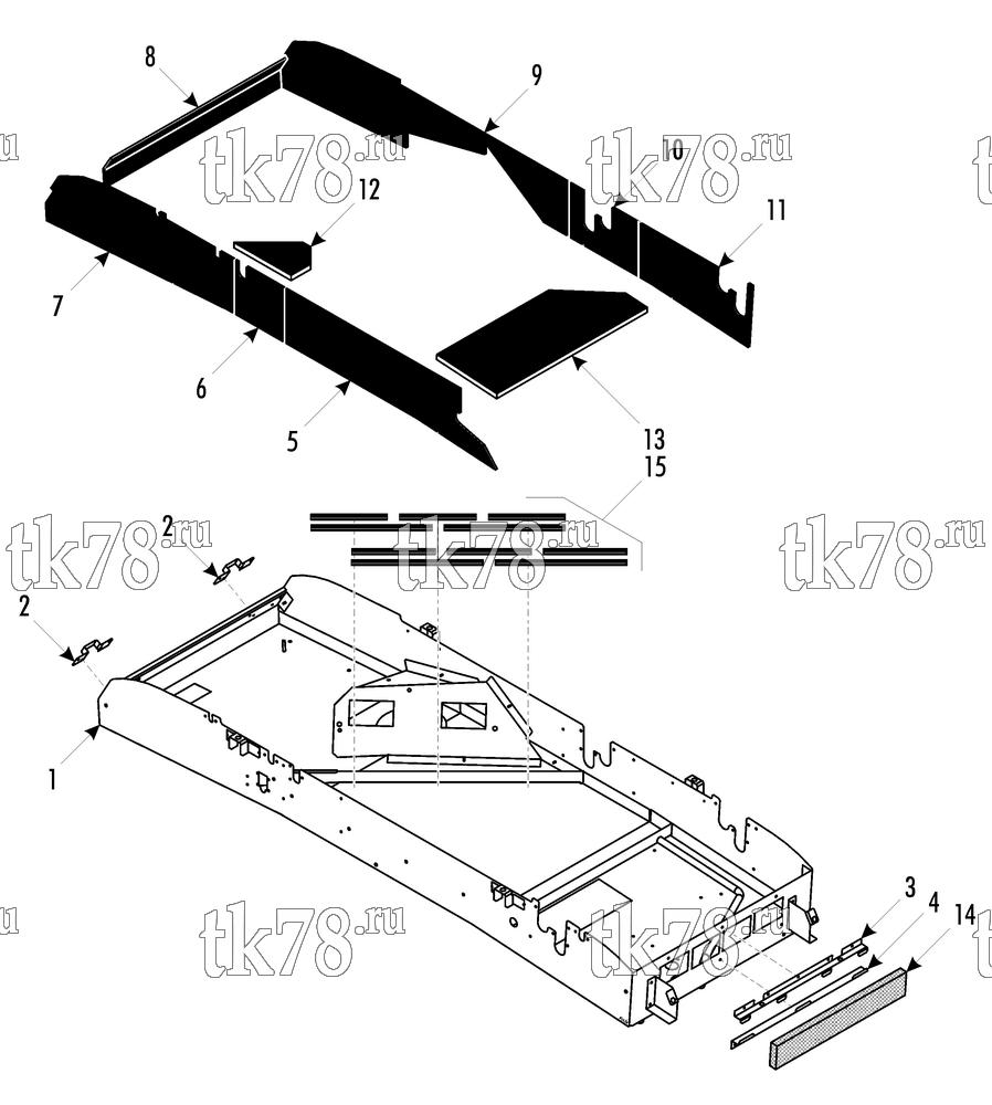 Каталог запчастей для Thermo King ATHENIA MKII DS500 N 1004 FRAME - DRIVER SECTION