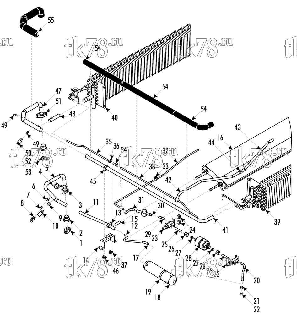 Каталог запчастей для Thermo King ATHENIA MKII DS500 N 1004 TUBES - MAIN SECTION