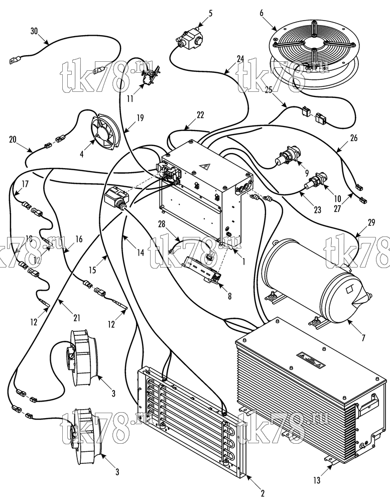 Каталог запчастей для Thermo King LOCO AUZ ELECTRICAL COMPONENTS