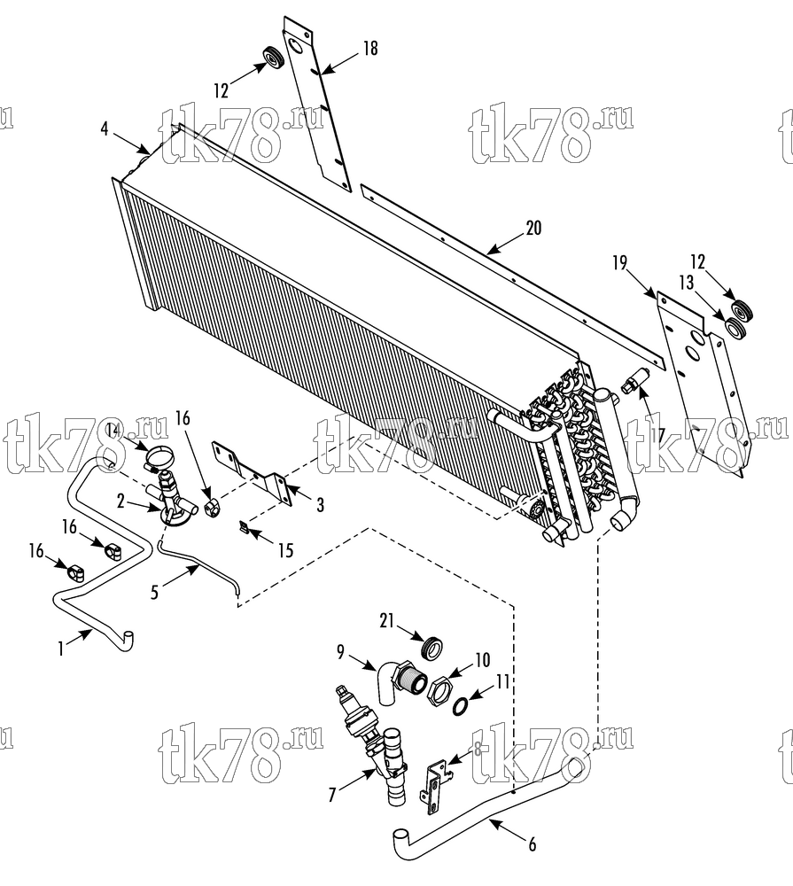 Каталог запчастей для Thermo King T15-M1 REFRIGERATION EVAPORATOR