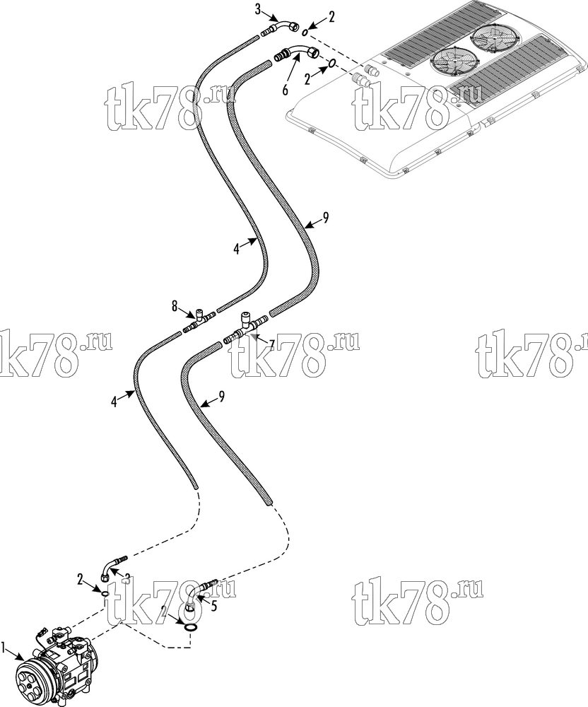 Каталог запчастей для Thermo King SLR75 for DART COMPRESSOR & HOSE KITS