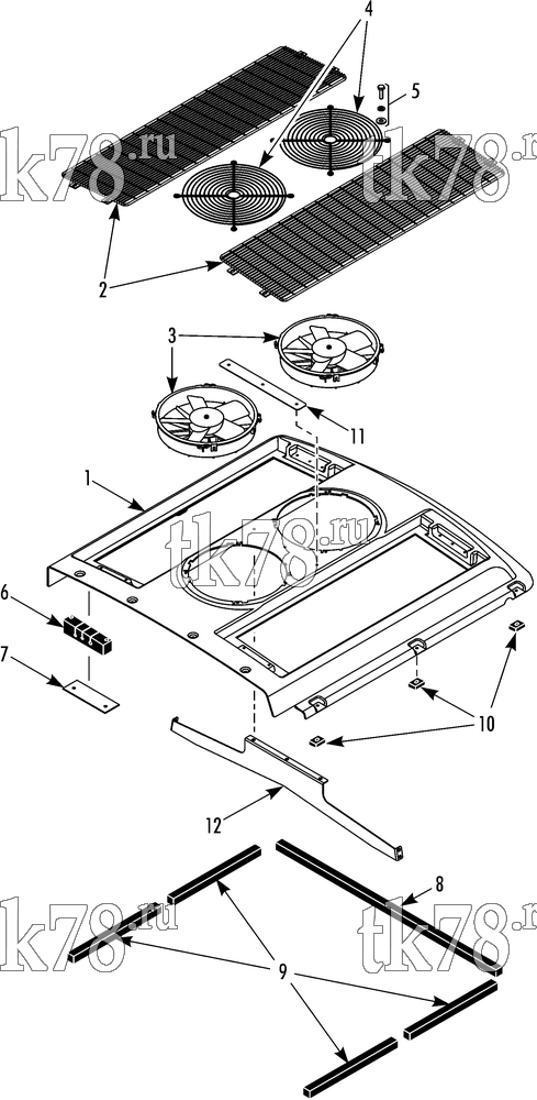 Каталог запчастей для Thermo King SLR75 for DART CONDENSER STRUCTURAL & FANS