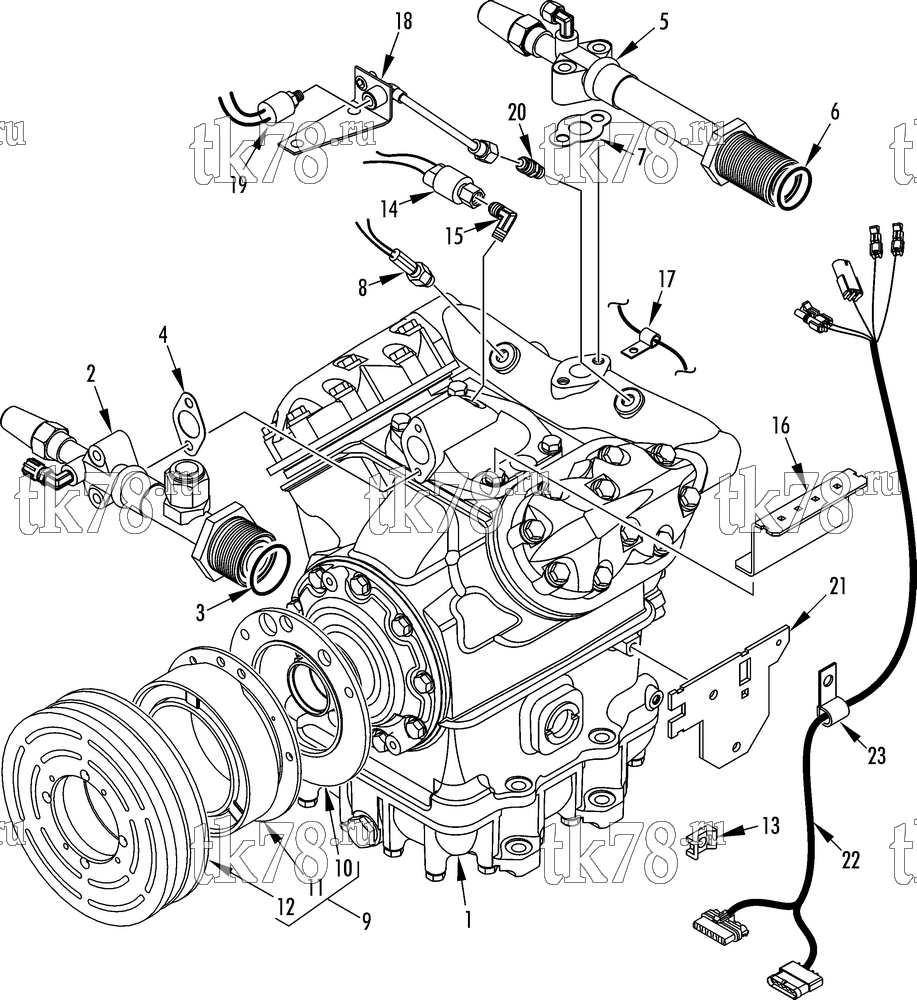Каталог запчастей для Thermo King  COMPRESSOR GROUP (1E30343G03, KIT 702989)