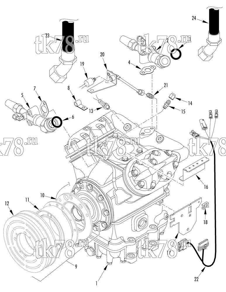 Каталог запчастей для Thermo King  COMPRESSOR GROUP (1E31452G22, KIT 702759)