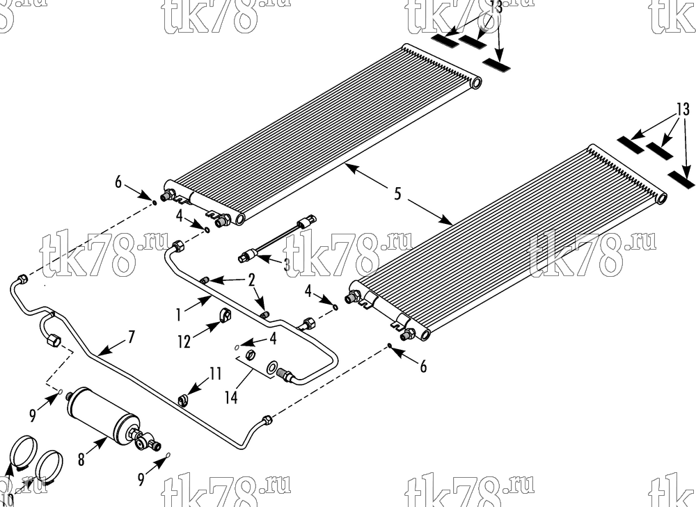 Каталог запчастей для Thermo King SA-600 REFRIGERATION CONDENSER ROOFTOP