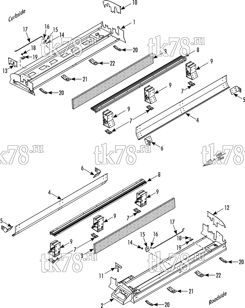 Каталог запчастей для Thermo King ATHENIA 1000-M30 EVAPORATOR FRAME w/FILTER