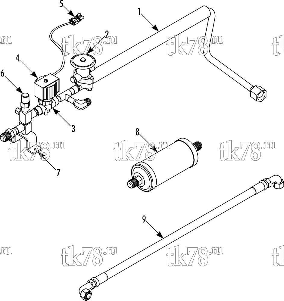Каталог запчастей для Thermo King Bus Accessories & Options LIQUID LINE KIT