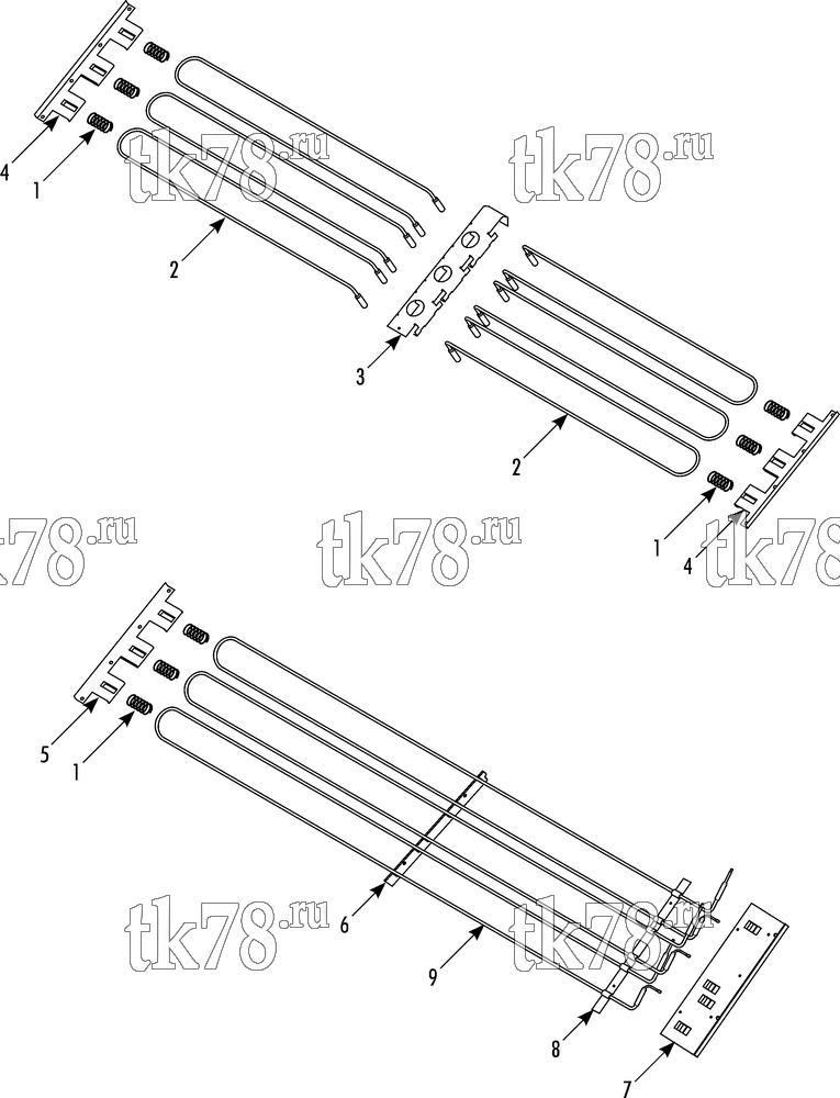 Каталог запчастей для Thermo King MAGNUM SL mP-4000 EVAPORATOR HEATER GROUP