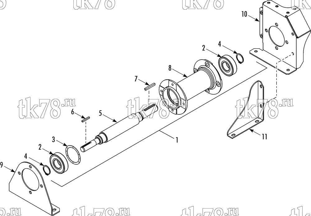 Каталог запчастей для Thermo King T-680R TSA JACKSHAFT ASSEMBLY (2/13 & after)