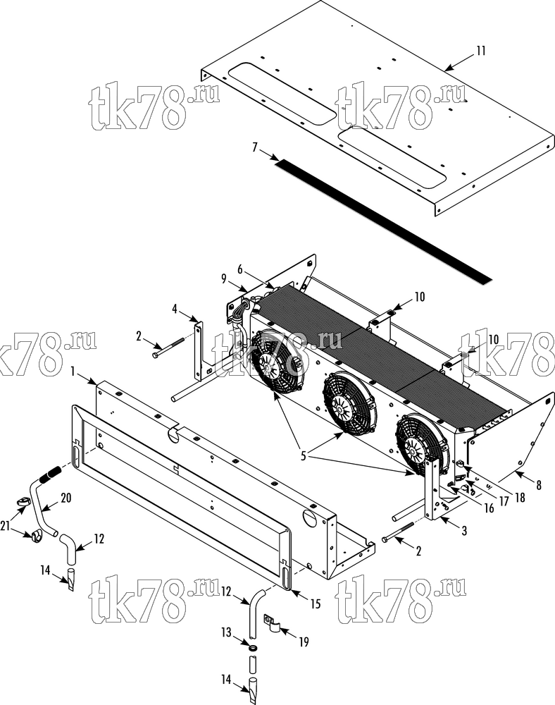 Каталог запчастей для Thermo King T-DAIRY EMEIA EVAPORATOR COMPONENTS