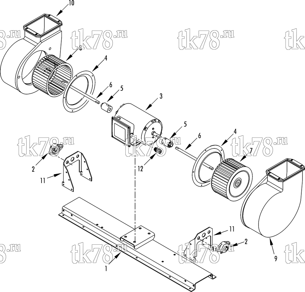 Каталог запчастей для Thermo King TEA14-M6 EVAPORATOR BLOWER