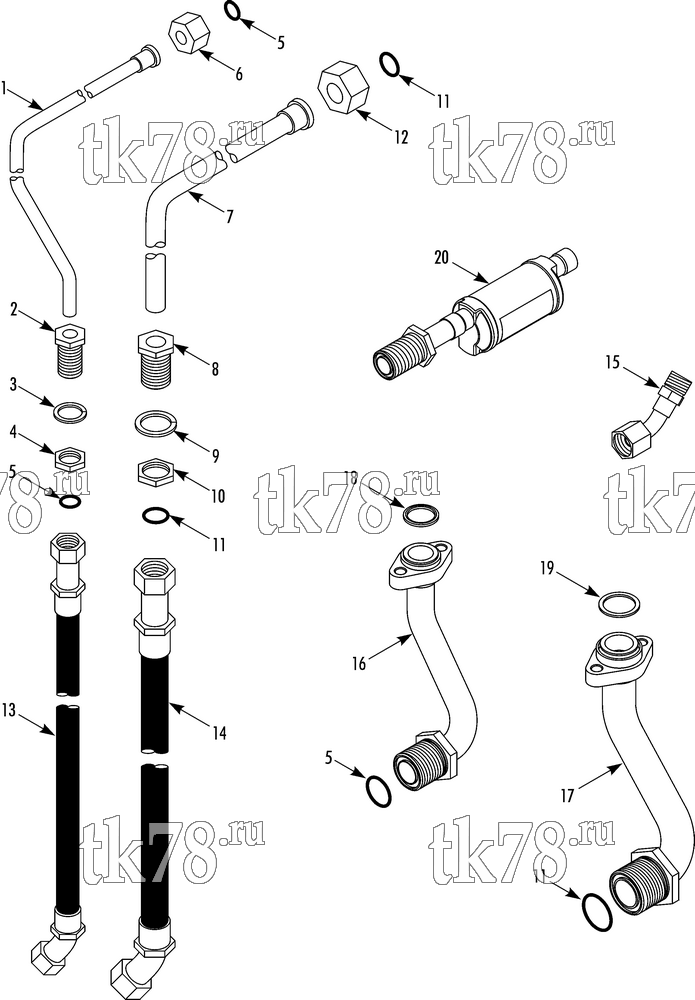 Каталог запчастей для Thermo King ATHENIA 1000-M31 COMPRESSOR FITTING & HOSE CONNECTIONS