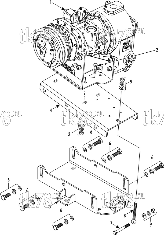 Каталог запчастей для Thermo King ATHENIA 1000-M30 COMPRESSOR MOUNTING GROUP