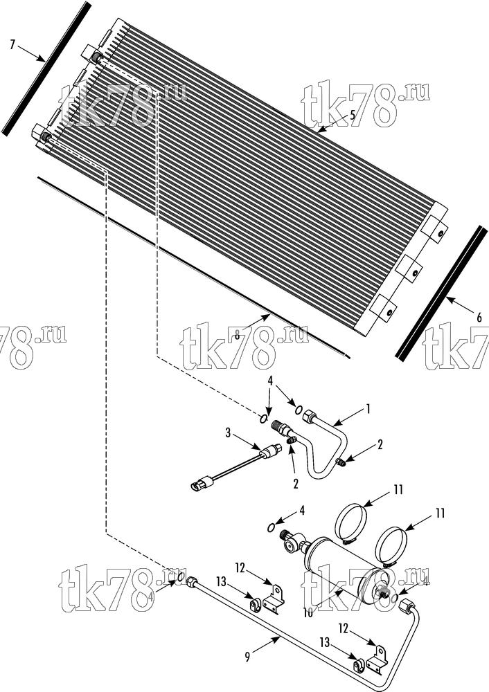 Каталог запчастей для Thermo King SA-800 REFRIGERATION CONDENSER SKIRT MOUNT (w/2 FANS)