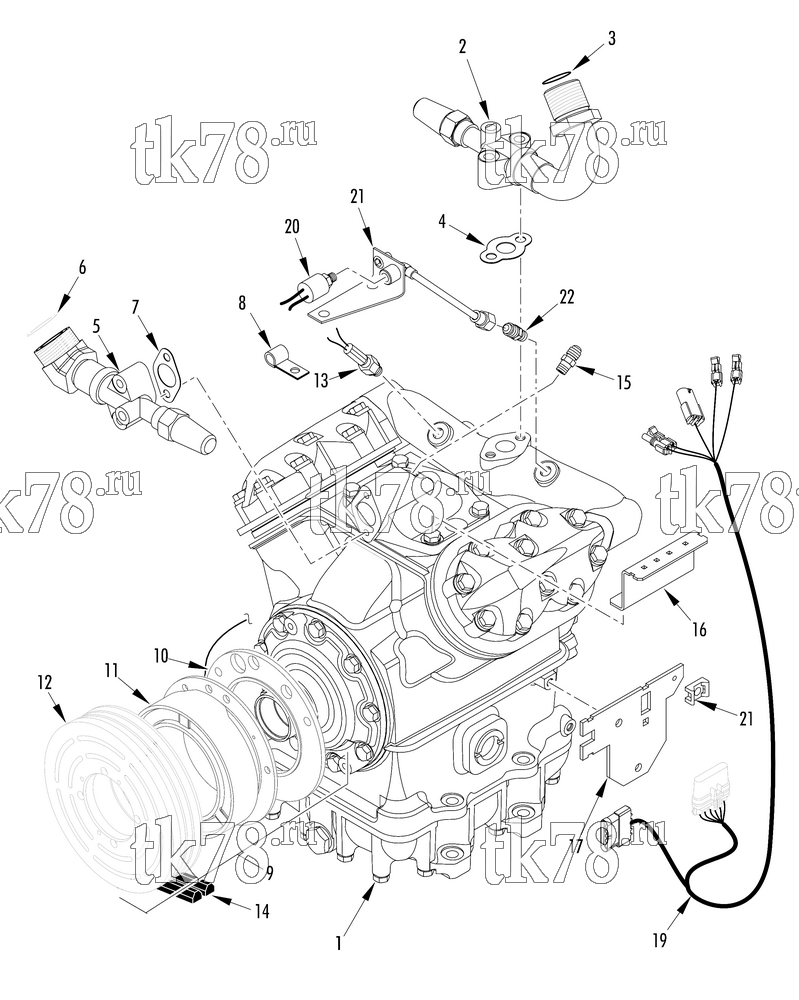 Каталог запчастей для Thermo King  COMPRESSOR GROUP (1E31452G14, KIT 703179)