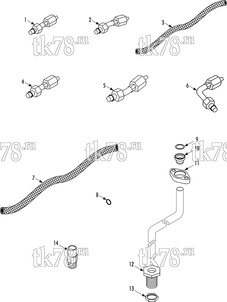 Каталог запчастей для Thermo King X500 AP HOSE KIT