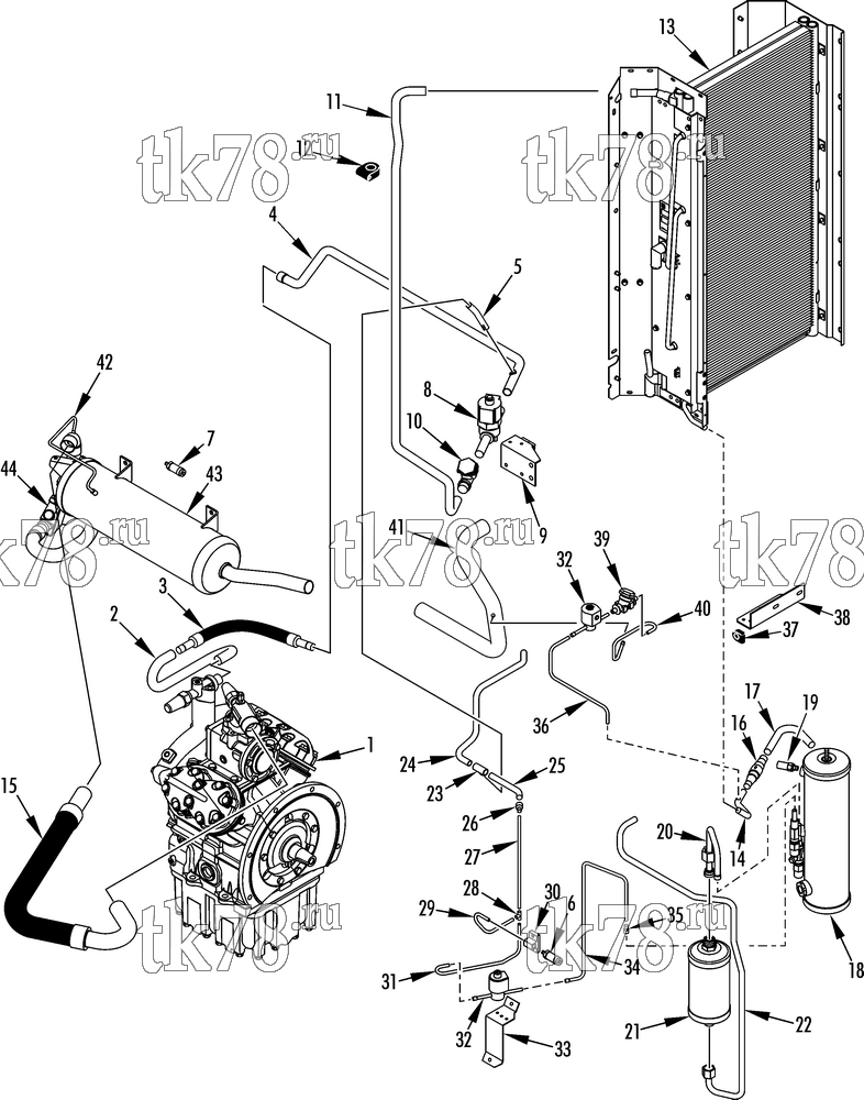 Каталог запчастей для Thermo King SPECTRUM DE 30 REFRIGERATION - CONDENSER (w/ micro channel coil)