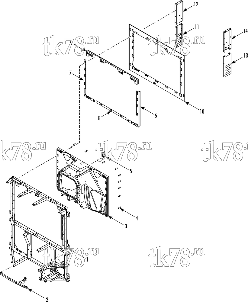 Каталог запчастей для Thermo King PRECEDENT S-600 CONDENSER FRAME & EVAPORATOR HOUSING