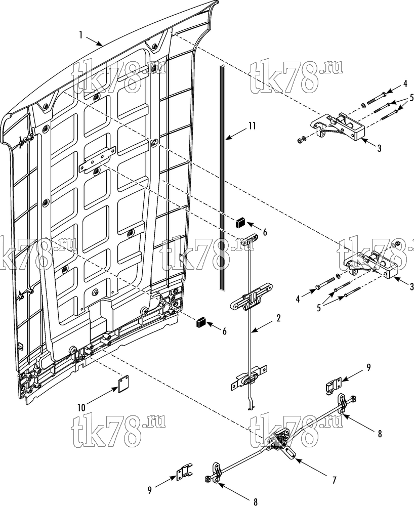 Каталог запчастей для Thermo King PRECEDENT S-600 TOP DOOR