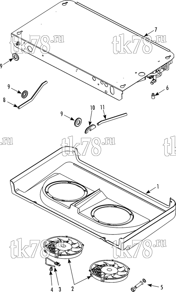 Каталог запчастей для Thermo King V-300 SPECTRUM EVAPORATOR COVER & ELECTRICAL COMPONENTS ES200