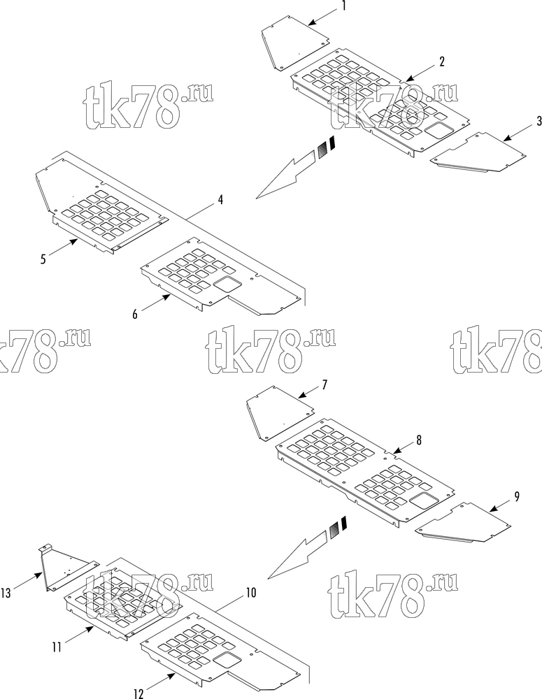 Каталог запчастей для Thermo King SGCO 3000 TOP COVERS