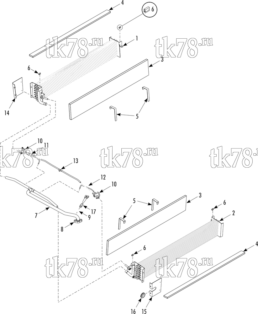 Каталог запчастей для Thermo King X700 AP EVAPORATOR REFRIGERATION COMPONENTS