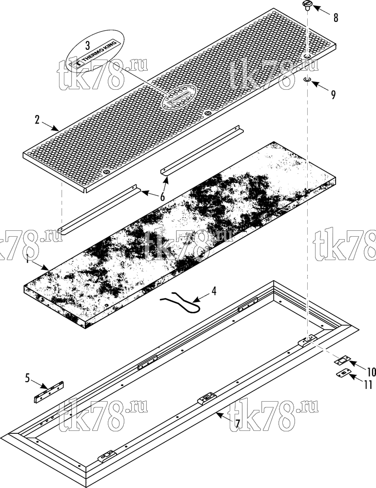 Каталог запчастей для Thermo King X1000 AP RETURN AIR GRILLE (703080)