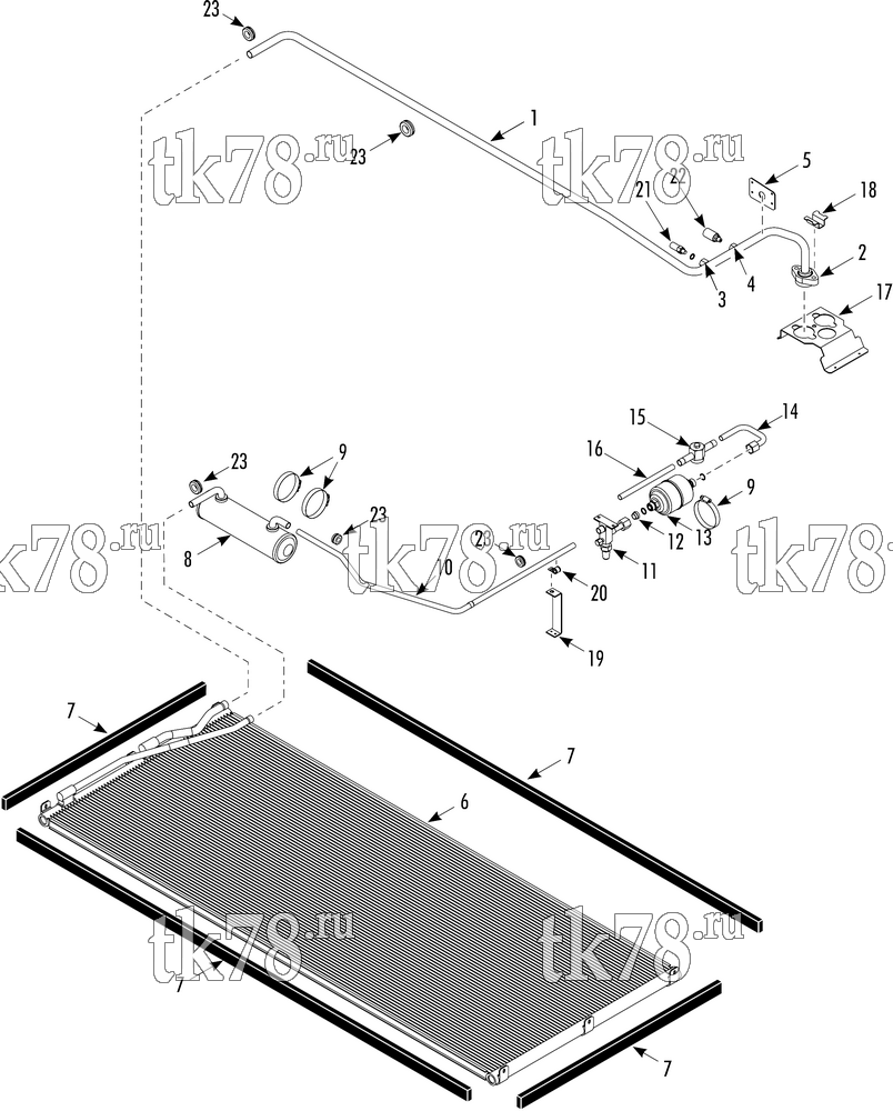 Каталог запчастей для Thermo King X1000 AP CONDENSER REFRIGERATION COMPONENTS (LEFT SIDE IN/OUT)