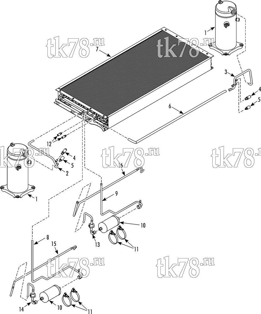 Каталог запчастей для Thermo King TEA15-M1 REFRIGERATION CONDENSER