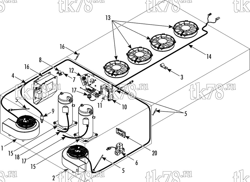 Каталог запчастей для Thermo King RLFE1-M1 ELECTRICAL COMPONENTS