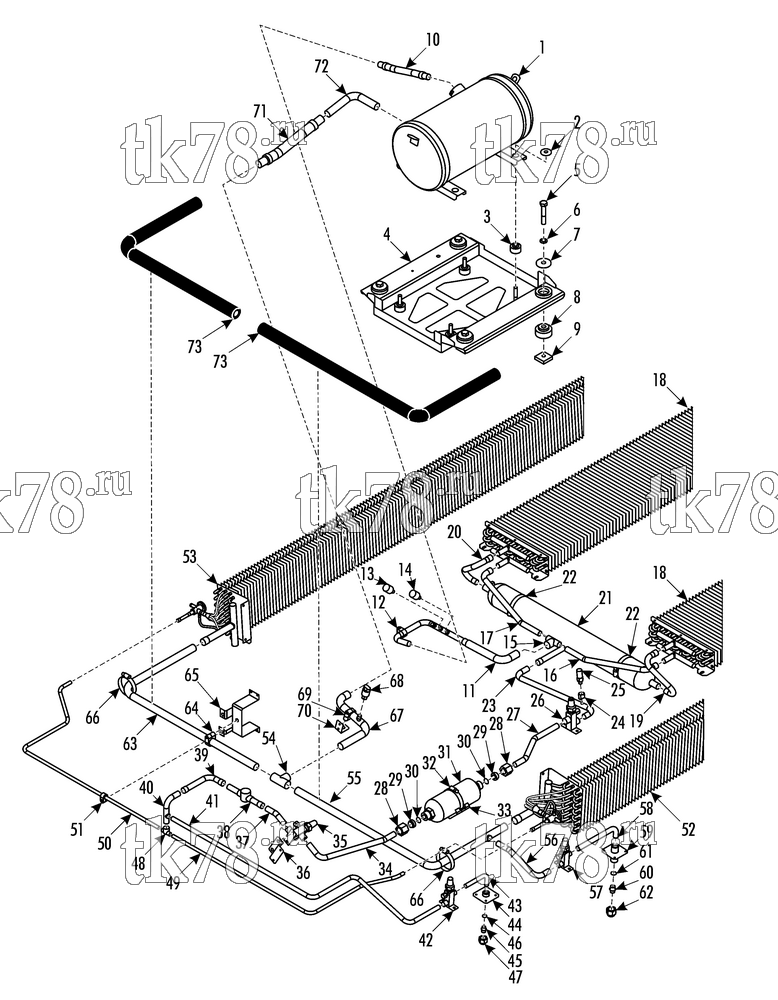 Каталог запчастей для Thermo King ATHENIA E800 HYBRIDBUS R407C SINUS FILTER TUBE COOLING