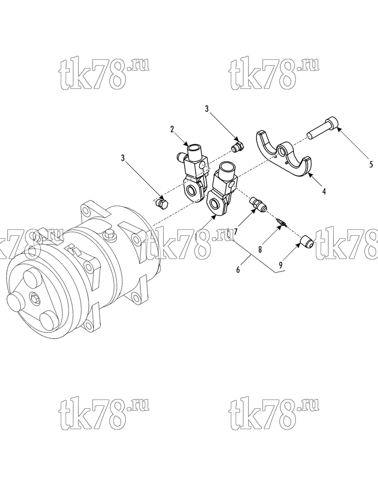 Каталог запчастей для Thermo King SR-50C 1000 & 1004 KIT COMPRESSOR MANIFOLD (Kit 715717)