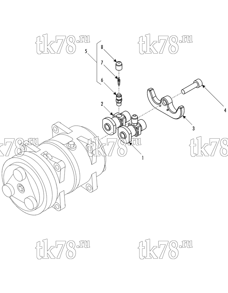 Каталог запчастей для Thermo King SR-50C 1000 & 1004 KIT COMPRESSOR MANIFOLD (Kit 718121)