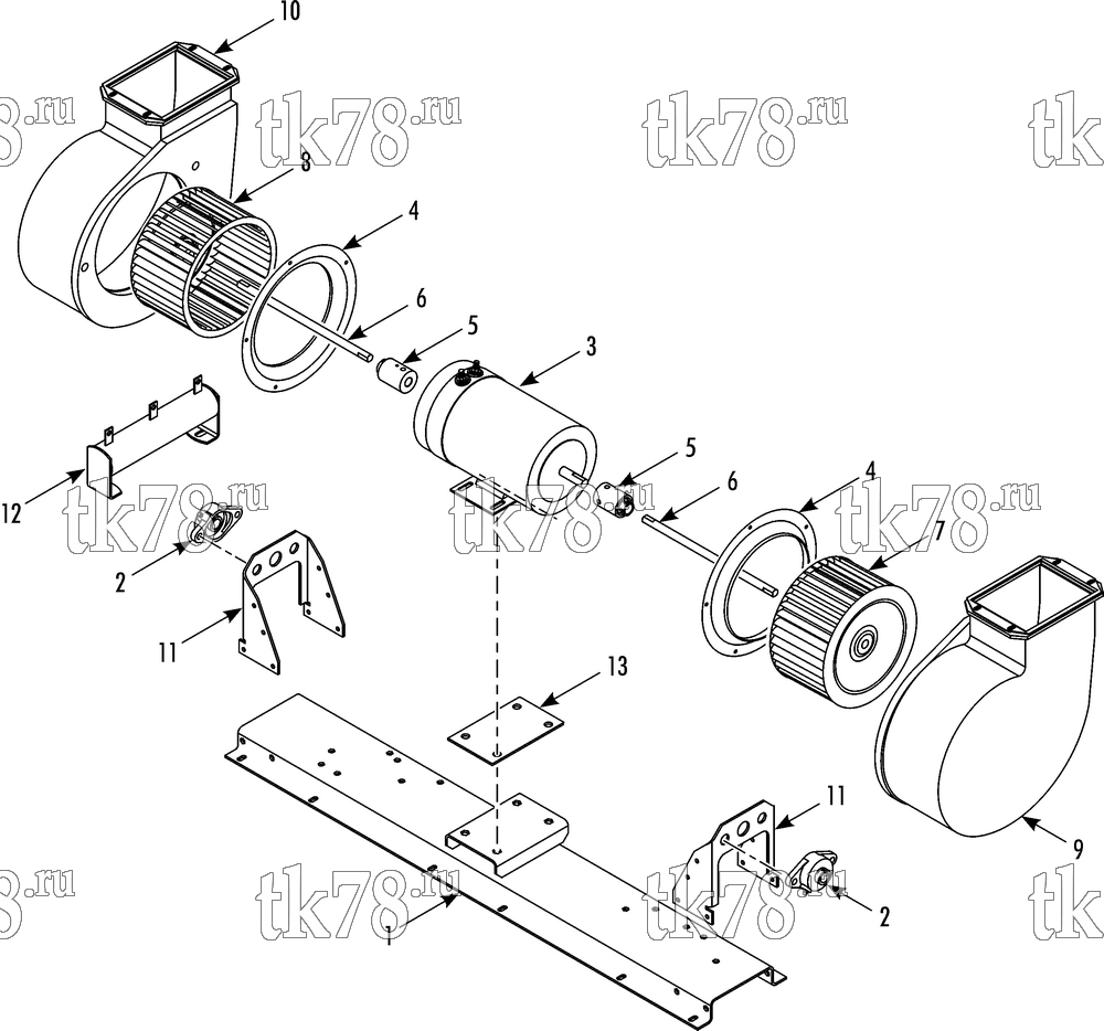 Каталог запчастей для Thermo King T14-M107 EVAPORATOR BLOWER