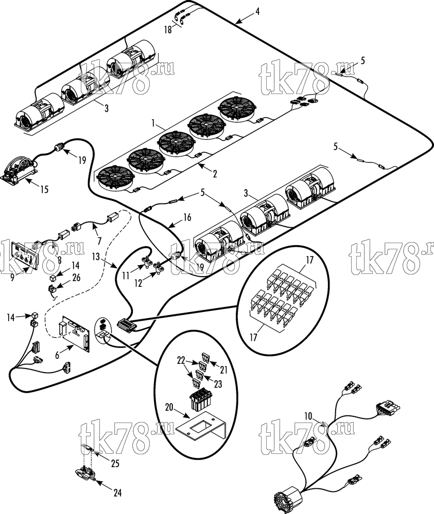 Каталог запчастей для Thermo King ATHENIA 1000-M21 ELECTRICAL COMPONENTS