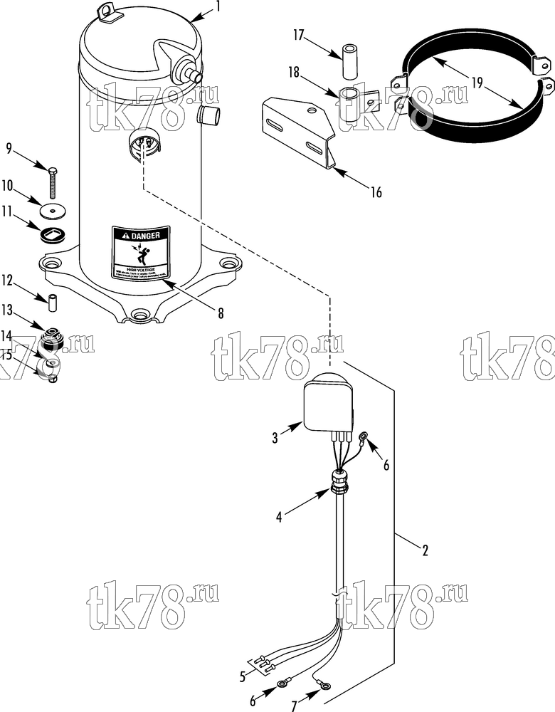 Каталог запчастей для Thermo King RLFEA1-M1 SCROLL COMPRESSOR