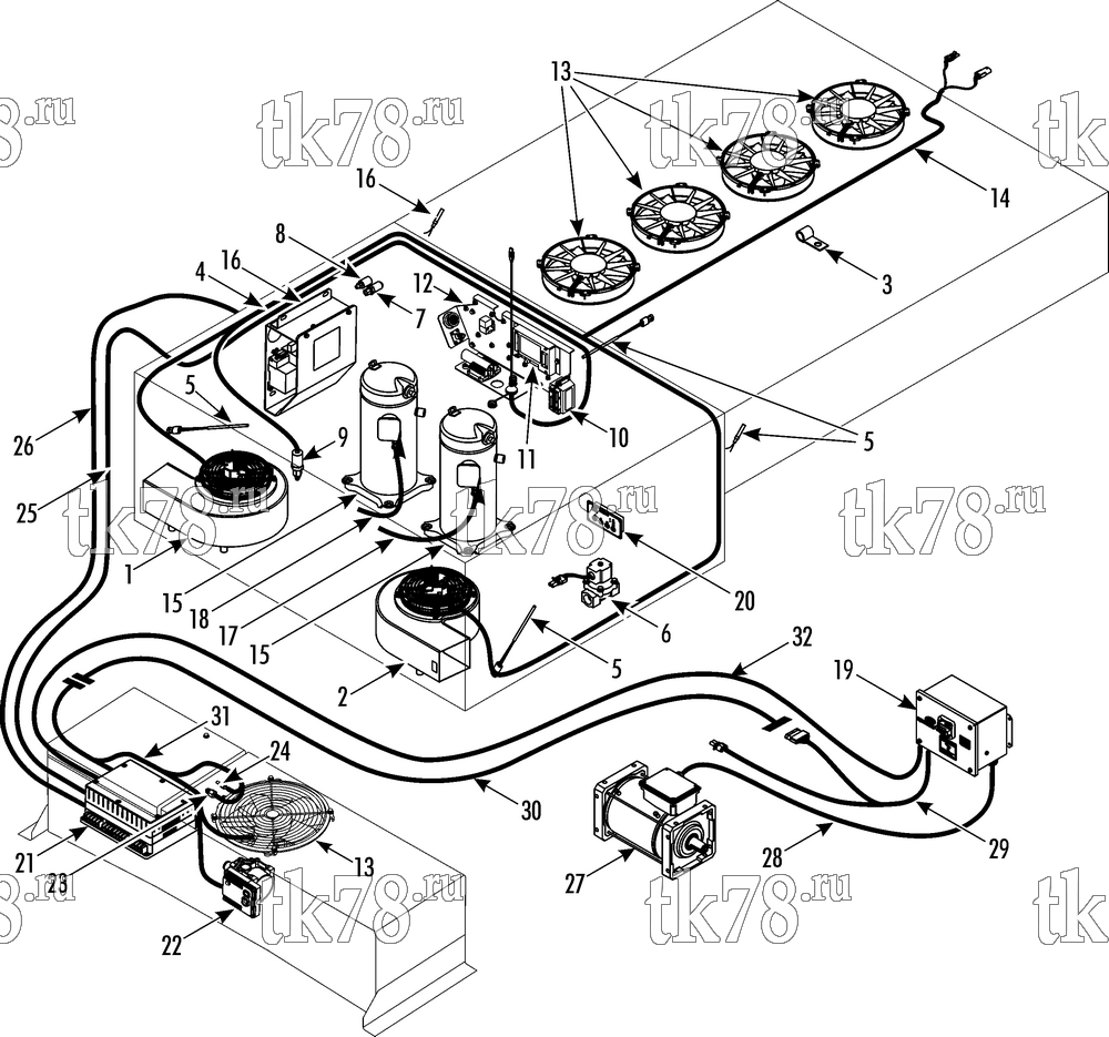 Каталог запчастей для Thermo King RLFEA1-M1 ELECTRICAL COMPONENTS