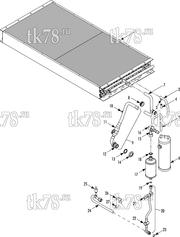 Каталог запчастей для Thermo King T11-M172 CONDENSER REFRIGERATION COMPONENTS